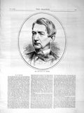 Original Old Antique Print 1872 Portrait Mr. W. H. Seward American Actor 19th
