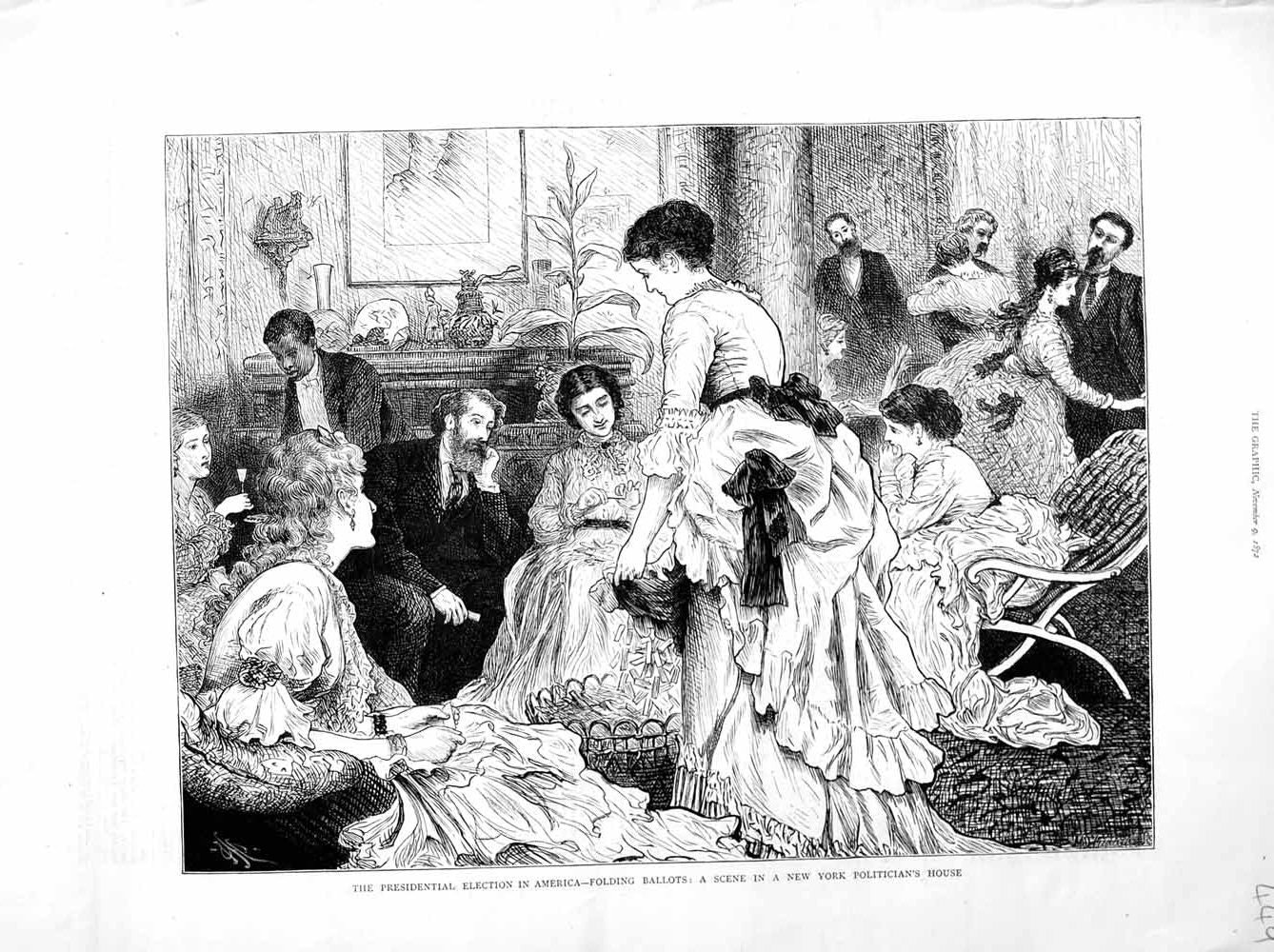 Old Antique Print 1872 Presidential Election America New York Politicians 19th