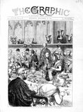 Antique Old Print *3042 1872 Loving Cup Lord Mayor'S Banquet Guildhall London