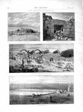 Original Old Antique Print 1872 Moabite Ziza Reservoir Khan Khan-Zi-Bib Dhiban