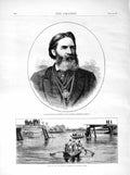 Old Antique Print 1872 Thomas Knox Edinburgh Railway Crash Colombo Ceylon 19th