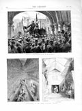 Old Antique Print 1872 Egyptian Pyramid Archaeology Bates Guildhall War 19th