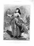 Original Old Antique Print 1872 Illustration Wandering Heir Lady Mirror Story