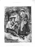 Antique Old Print Ref.182 1872 Illustration Wandering Heir Man Woman Romance