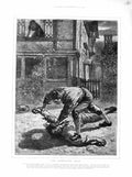 Original Old Antique Print 1872 Illustration Wandering Heir Men Fighting Street