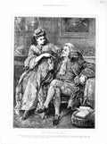 Original Old Antique Print 1872 Illustration Wandering Heir Man Woman Romance