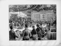 Original Old Antique Print 1873 War Siers Entertainment Commander Toast Men