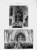 Original Old Antique Print 1873 Funeral Napoleon St. Mary'S Chapel Gate Tomb