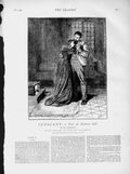 Original Old Antique Print 1873 Illustration Story Innocent Lady Man Romance