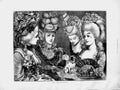 Original Old Antique Print 1873 Little Puppy Dog Beautiful Ladies Women 19th