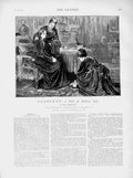 Original Old Antique Print 1873 Illustration Story Innocent Lady Servant Maids