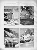 Old Antique Print 1873 America Falls Niagara Luna Island Ice Profile Rock 19th