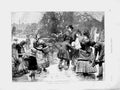 Original Old Antique Print 1873 Scene London Rotten Ice Children Winter Skating