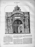Original Old Antique Print 1873 Exhibition Vienna Building Architecture 19th