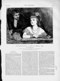 Antique Old Print Ref.184 1873 Illustration Story Innocent Man Woman Romance