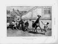 Original Old Antique Print 1873 Briton Riviere Wild Horse Men Cattle Street