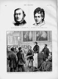 Original Old Antique Print 1873 Lowry-Corry Duchess Aosta Archbishop Canterbury