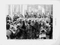 Original Old Antique Print 1873 Meeting Emma Mine Sharehers Cannon Street Hotel