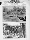 Original Old Antique Print 1873 Oxford Cambridge Boat Race Sport Putney River
