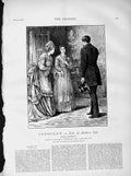 Original Old Antique Print 1873 Illustration Story Innocent Women Man Victorian