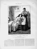 Old Antique Print 1873 Illustration Story Innocent Lady Woman House Chair 19th