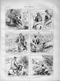 Original Old Antique Print 1873 Steeple-Chasing Horses Sport Jockeys Sketches