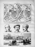 Old Antique Print 1873 Carlist Torpedo Woolwich Goschen Charing Railway 19th