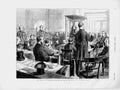 Original Old Antique Print 1873 Examination Bidwell Noyes Mansion House Men