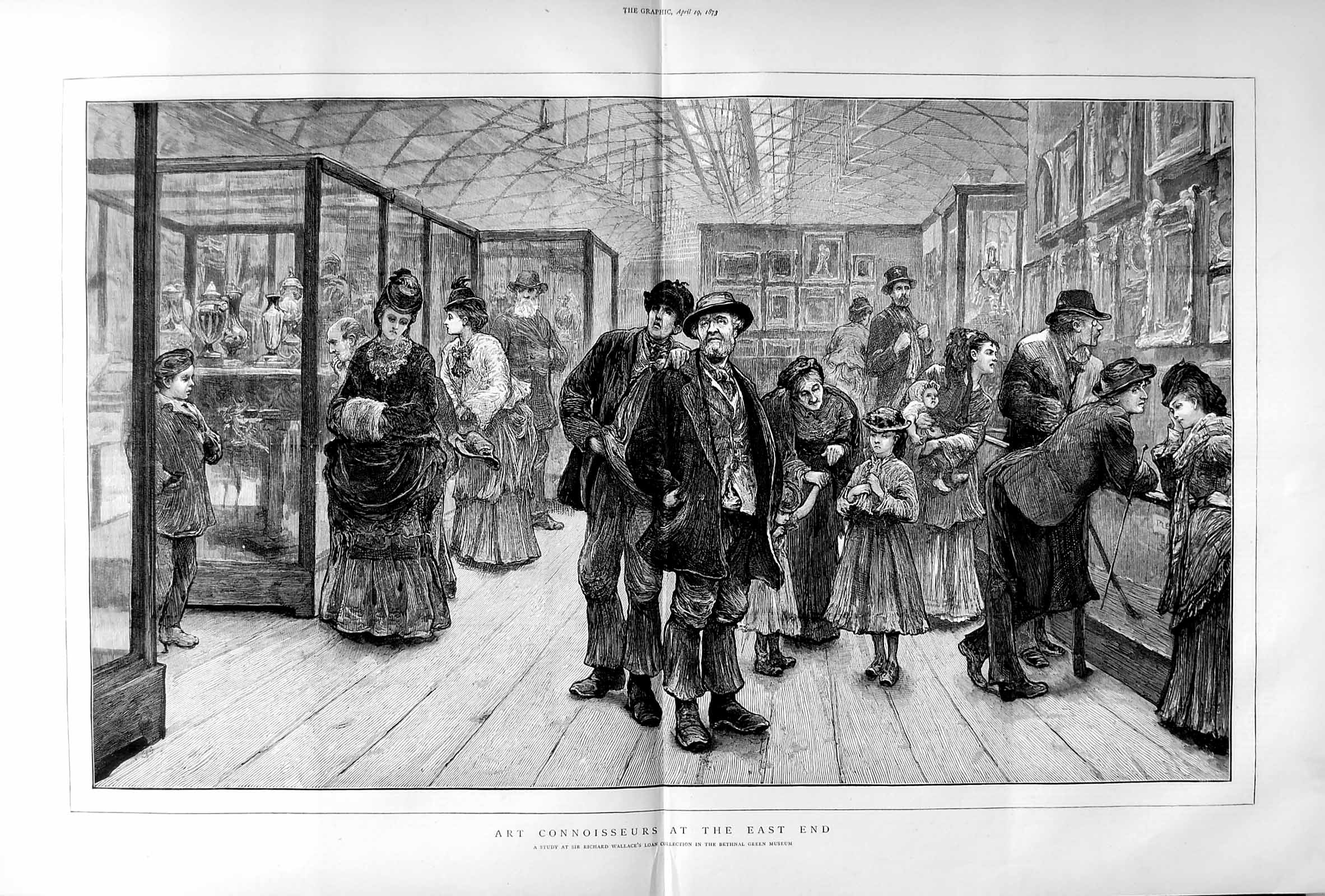 Antique Old Print 1873 Art Paintings Richard Wallace Bethnal Green Museum 19th