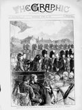 Original Old Antique Print 1873 Presentation Siers Highlanders Parkhurst Queen