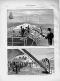 Old Antique Print 1873 Ship H.M.S Devastation Forecastle Breastwork Deck 19th