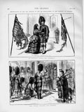 Original Old Antique Print 1873 Siers Highlanders Queen Osborne Miller Scottish