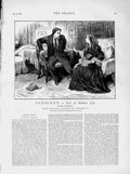 Original Old Antique Print 1873 Illustration Story Innocent Man Woman Romance
