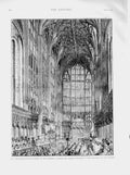 Old Antique Print 1873 Gloucester Festival Cathedral Reredos Freemasons 19th