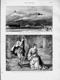 Old Antique Print 1873 Summer Palace Shah Persia Teheran Theatre Gaiety 19th