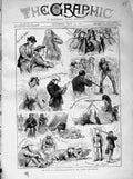 Original Old Antique Print 1873 Rifle Shooting Camp Wimbledon Siers Sport 19th