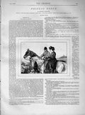 Old Antique Print 1873 Illustration Story Phineas Redux Lady Man Horses 19th