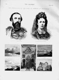 Original Old Antique Print 1873 King Norway Sophia Drontheim Cathedral Tromsoe