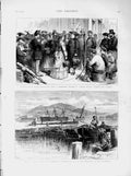 Original Old Antique Print 1873 War Spain Harbour Carthagena Pilgrims Lourdes
