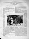 Original Old Antique Print 1873 Illustration Story Phineas Redux Picnic Country