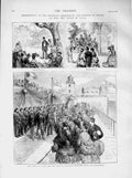 Original Old Antique Print 1873 Prince Wales Duke Holyhead Harbour Breakwater