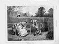 Original Old Antique Print 1873 Love Maze Man Woman Romance Garden Victorian