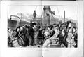 Original Old Antique Print 1873 Holiday Tourists Deck Ship Passengers 19th