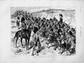 Original Old Antique Print 1873 Siers Highlanders Marching Kilts Horse Scottish