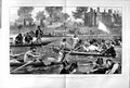 Old Antique Print 1873 Hampton Court Palace London River Boats Fine Art 19th