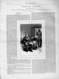 Old Antique Print 1873 Illustration Story Phineas Redux Man Reading Paper 19th