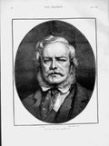 Original Old Antique Print 1873 Portrait Artist Sir Edwin Landseer Man 19th