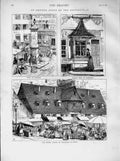 Old Antique Print 1873 Covent Garden Frankfort-On-Maine Cologne Wurzburg 19th