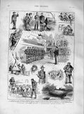 Original Old Antique Print 1873 Coastguard Cruise Bantry Bay Siers Boat Ship