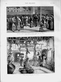 Original Old Antique Print 1873 Civil War Spain Sier Madrid Grape Harvest Italy